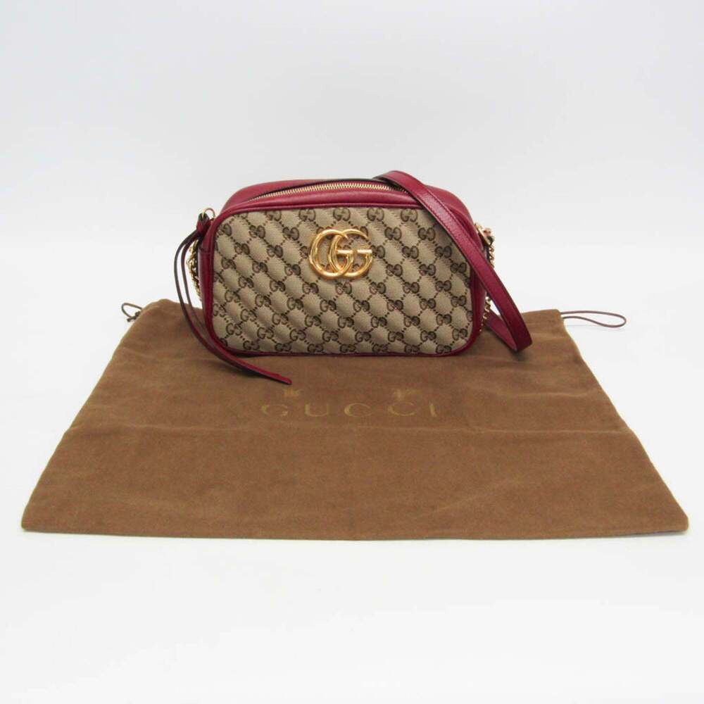 GUCCI Authentic Cream Leather GG Marmont Shoulder Bag - Picture 2 of 16